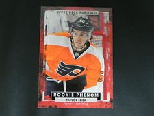 2015-16 UD Portfolio ROOKIE Phenom #221 Taylor Leier Philadelphia Flyers RC