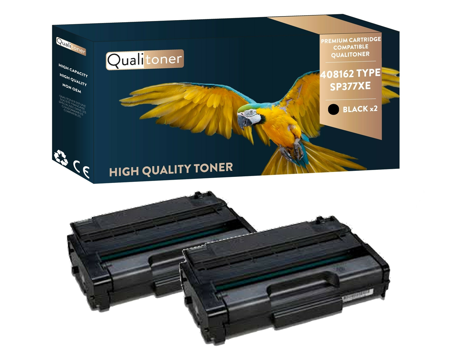 Toner 408162 TYPE SP377XE Noir compatible Ricoh Aficio double pack