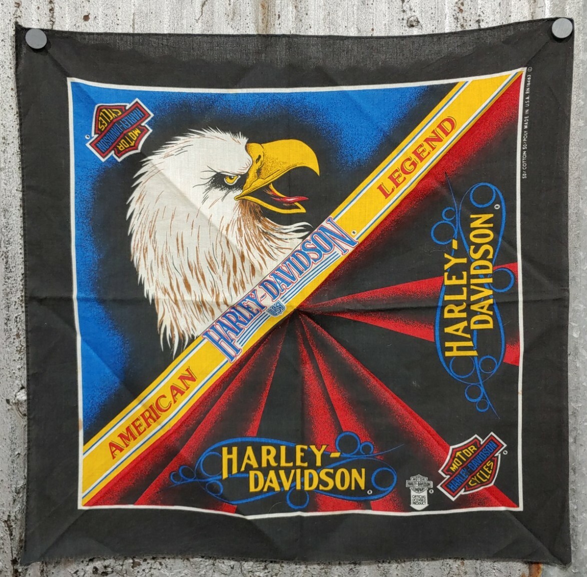 希少 80's Harley-Davidson バンダナ 4枚セット ハーレーダビッドソン バンダナ 4枚セット ヴィンテージ USA