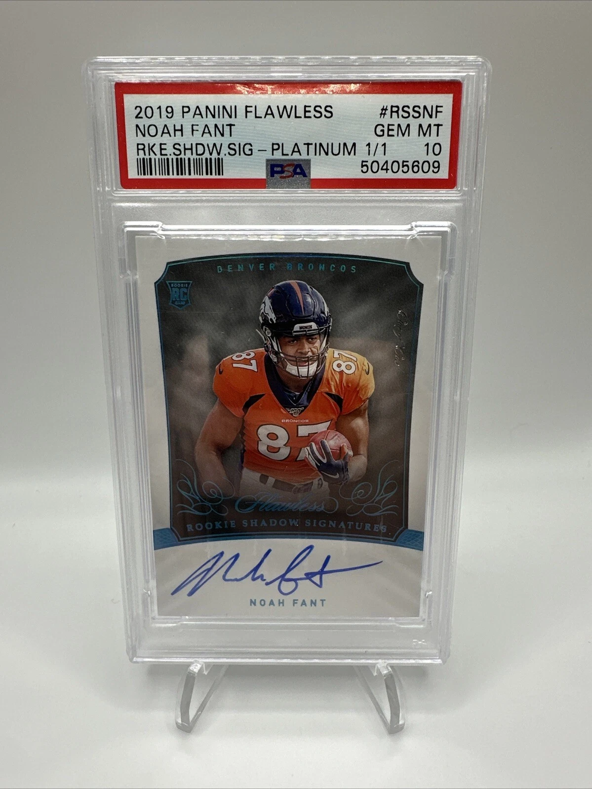 Noah Fant Panini Flawless Rookie Shadow Signatures #RSSNF Platinum 1/1