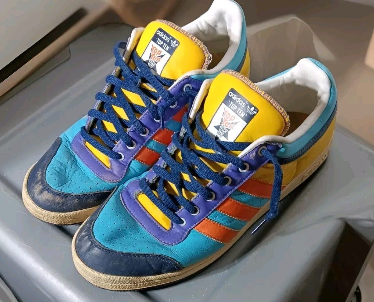 Adidas CIRCUS CLOWN SHOES Top Ten Sunshine Orange White