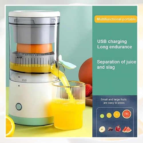 Electric Citrus Juicer Rechargeable Hands-Free Masticating Orange Lemon Squeezer - Picture 2 of 7