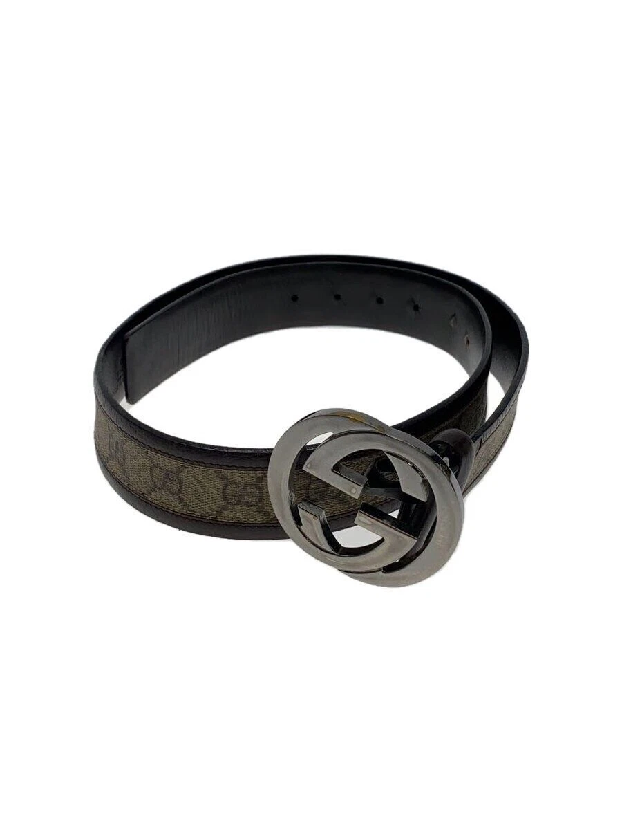 Ceinture GUCCI cuir beige motif total homme 142930 Occasion