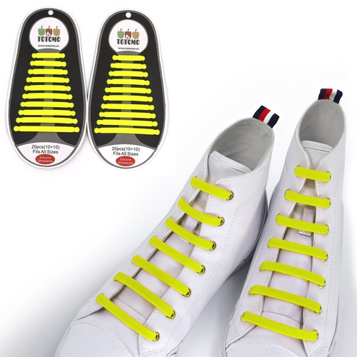 TOTOMO Yellow No-Tie Elastic Shoelaces 