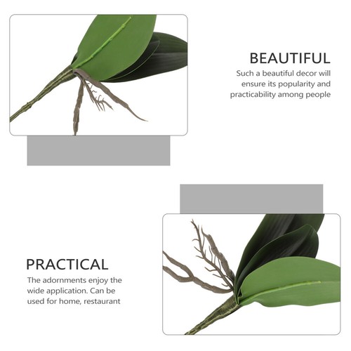 Set of 2 Artificial Orchid Leaves and Roots Potted Decoration Plant