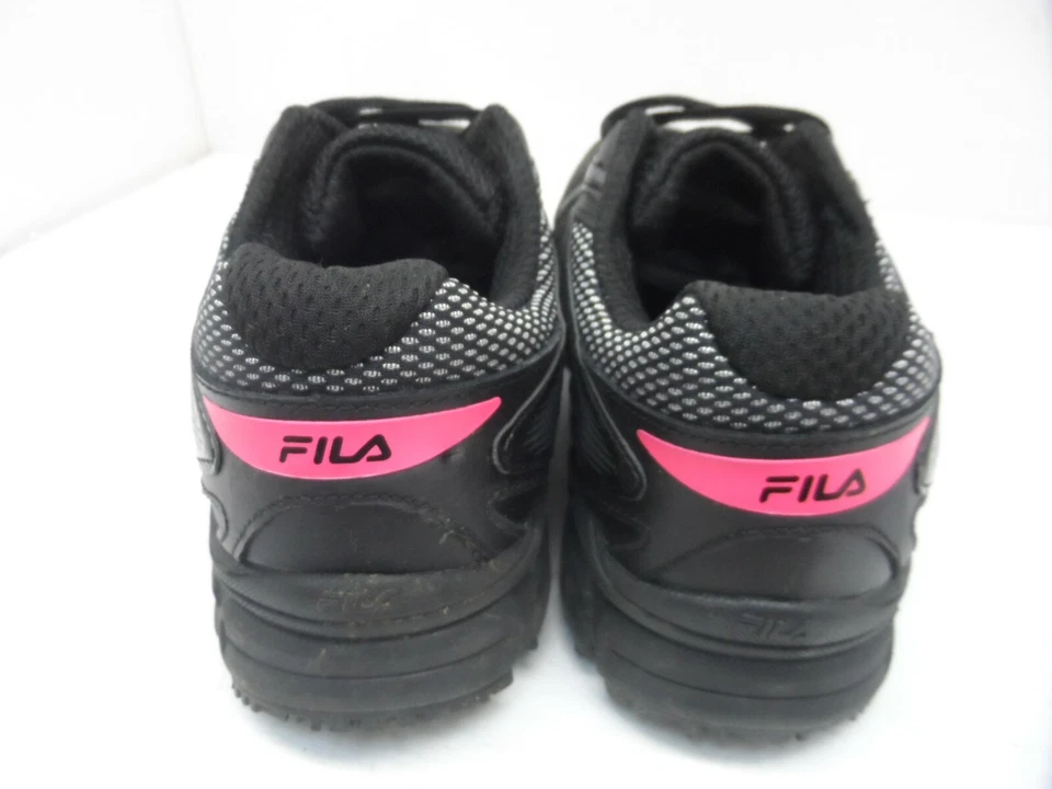 Tenis de trabajo FILA Memory Reckoning 8 punta de acero para mujer negros/rosa talla 9M Foto 3 de 4