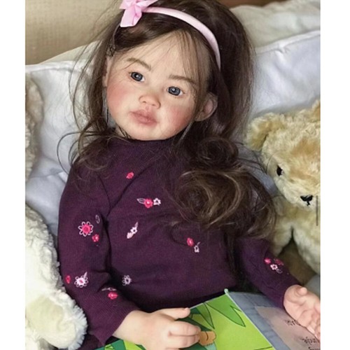 30inch Big Reborn Baby Doll Hand-Rooted Hair Artist Finished Toddler Girl Doll - Picture 2 of 2