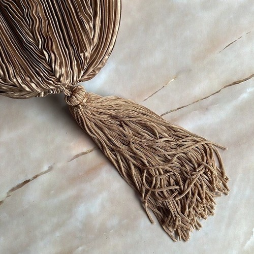 VINTAGE caramel tear drop bag flapper retro art deco tassels EUC - Picture 3 of 10