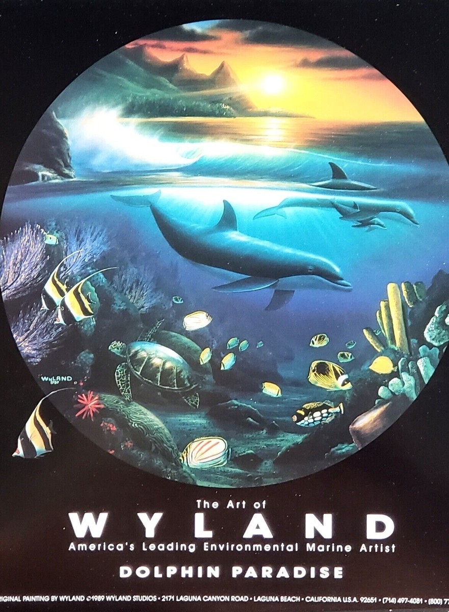 Wyland Studio DOLPHIN PARADISE 1989 Plate Signed Ocean