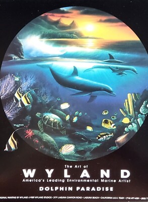 Wyland Studio DOLPHIN PARADISE 1989 Plate Signed Ocean lithograph