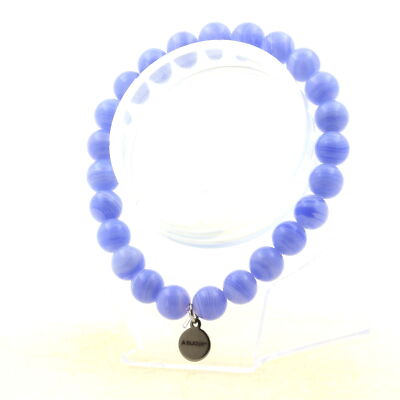 Perlenarmband Achat Crazy Lace blau 8 mm. Made in France. personna größe