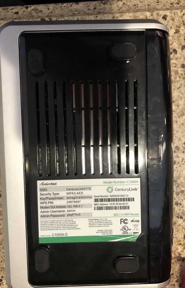 Centurylink Actiontec C1000A VDSL2 Modem with Wireless Router | eBay
