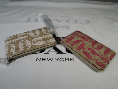 NWT Coach Canvas Guang Yu Signature Corner Zip Wristlet 4406 | eBay