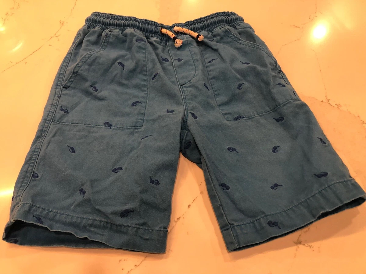 Short Cargo Mini Boden Pour Garçon - Bleu Et Jaune - Taille 5 Ans - Taille Ajustable à La Ceinture