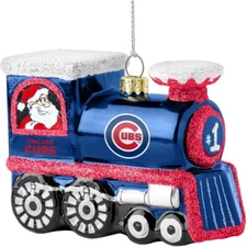 Topperscot MLB Chicago Cubs Blown Glass Train Ornament Train