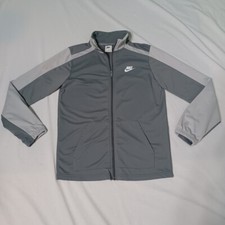 Nike Sportswear Boys Track Jacket Top Gray Sz X-Large Full Zip Long Sleeve Youth