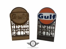 Scalextric Slot car Advert Sign, 1/32 Scale Gulf Billboard Un Painted Kit