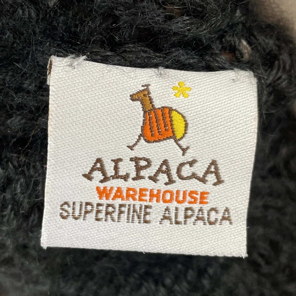 Xale de malha de fio de alpaca superfino preto BOHO Babydoll Shrug Wrap - Imagem 2 de 4