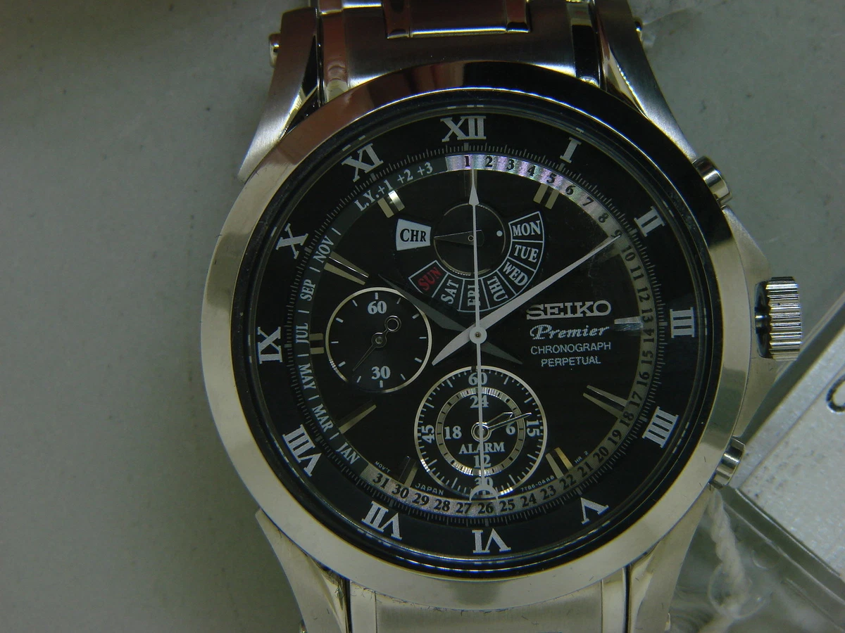 NEW SEIKO PREMIER MEN S CHRONOGRAPH PERPETUAL WATCH SPC051 eBay