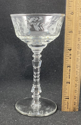 3 Rock Sharpe 3005-21 Floral Crystal Liquor/Cocktail Glasses 3 Rock Sharpe 3005-21 Floral Crystal Liquor/Cocktail Glasses
