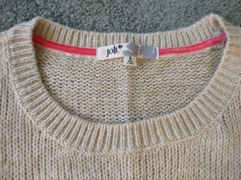 Jr. 毛衣,针织驯鹿假日,棕色希瑟,长袖,Jr. 小号,全新 — 第 4/4 张图片