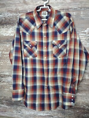 HTF Dressy Ely Cattleman Shirt Extra Large Pearl Snap Gold Striped Western READ