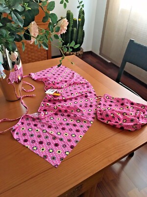 Paréo Occhi Verdi Groupe La Perla - Imprimé Floral Rose - Taille 44/III - Lycra Italienne - Neuf Avec étiquettes