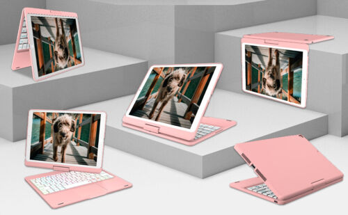 Keyboard Case For Apple iPad 5-9th Air 1-5 Pro 12.9" With Backlit 360° Rotating - Picture 40 of 53