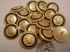 New lots Gold Military Metal Buttons crested 5/8 ,11/16, 13/16, 7/8    #G8