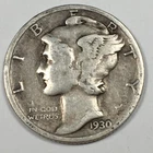 1930-S United States Mercury Dime - Very Good (VG) KM#140 - 90% Silver - 8609