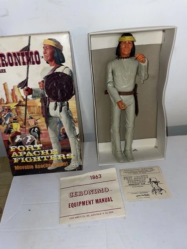 Marx Johnny West #1863 Geronimo Indian in Box Fort Apache Complete Excellent