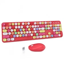 Wireless Keyboard and Mouse Set Colorful Computer Accessories