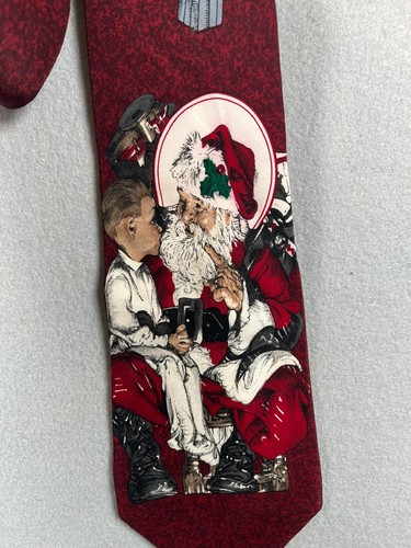 Saturday Evening Post Tie 1996 Vintage Santa Presents Silk Tie