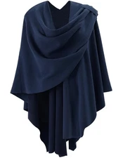 Womens Open Front Poncho Sweater Wrap Topper Knitted Elegant Shawls Cape for ...