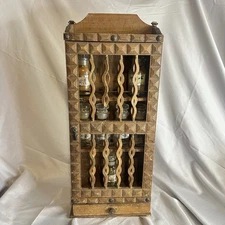 Vintage 70s Himark Spice Rack Wall Cabinet W 6 Apothecary Glass Jars Decor