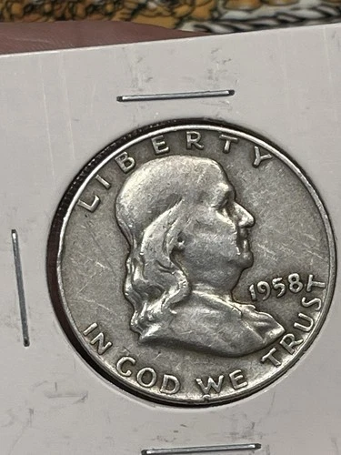 1958-D Ben Franklin Half Dollar 90% Silver Coin XF. Condition.