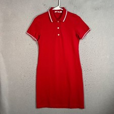 Uniqlo Red Polo Dress Womens Size XS White Accent Collar & Cuffs Short Sleeve