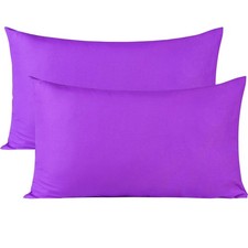 Toddler Travel Pillow 13x18 2 Purple 400TC Egyptian Cotton Zipper Cases