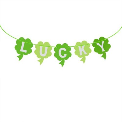 3 Meter Irish Green Shamrock LUCKY Papier Banner Vierblatt Klee Garland