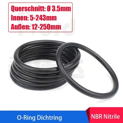 Ø3.5mm Querschnitt NBR Nitrile O-Ring Dichtring Dichtungsring Oil Sealing Washer