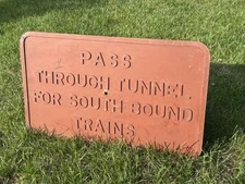 Reading Railroad RDG Wood Pattern Mold Cast Iron Train Sign Pennsylvania Tunnel