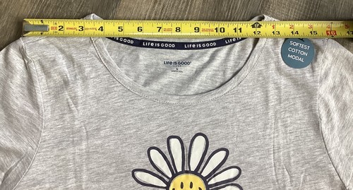 Life Is Good Women’s L Smiling Daisy Pajama Set Soft Top & Short Drawstring 2 Pc - Picture 9 of 20