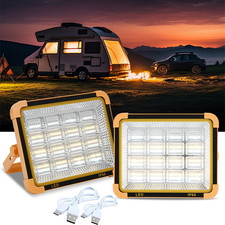 2 Pcs 288LED Solar Work Light Rechargeable Portable Flood Light for Camping 650W