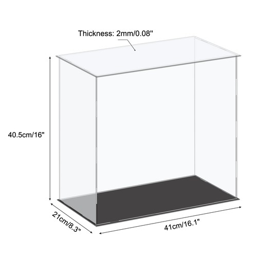 Acrylic Display Case Plastic Box Cube Storage Box Clear 41x21x40.5cm - Picture 2 of 6