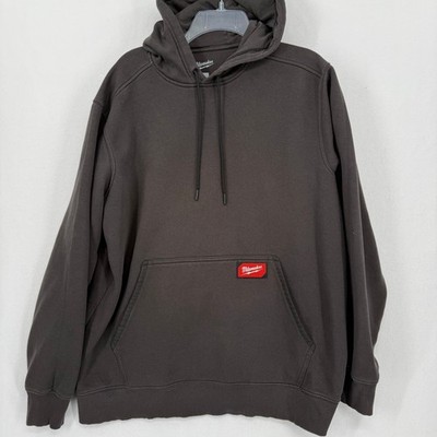 Milwaukee Tools Mens Pullover Hoodie Charcoal Gray Fleece Size Large Workwear