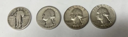 $1.40 FV 90% Silver Coin Lot Quarters Dimes Washington Standing Liberty Mercury
