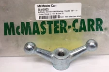 McMaster Carr 65115K33 Machine 2 Handle 1/2"-13 Center Thread 4-1/2" W Zinc Plt