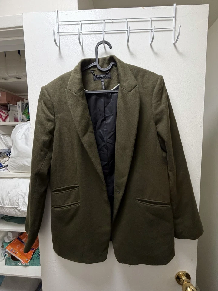 Rag and Bone Slade Blazer Japanese Wool Army Green Wool Women's  size  12 NWOT - Image 2 of 4