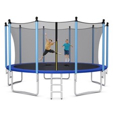 15FT Jumping Exercise Recreational Bounce Trampoline for Kids W/Safety Enclosure