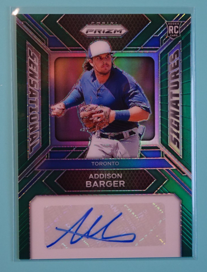 2024 Prizm ADDISON BARGER Sensational Signatures AUTO #SS-AB *GREEN* Blue Jays!